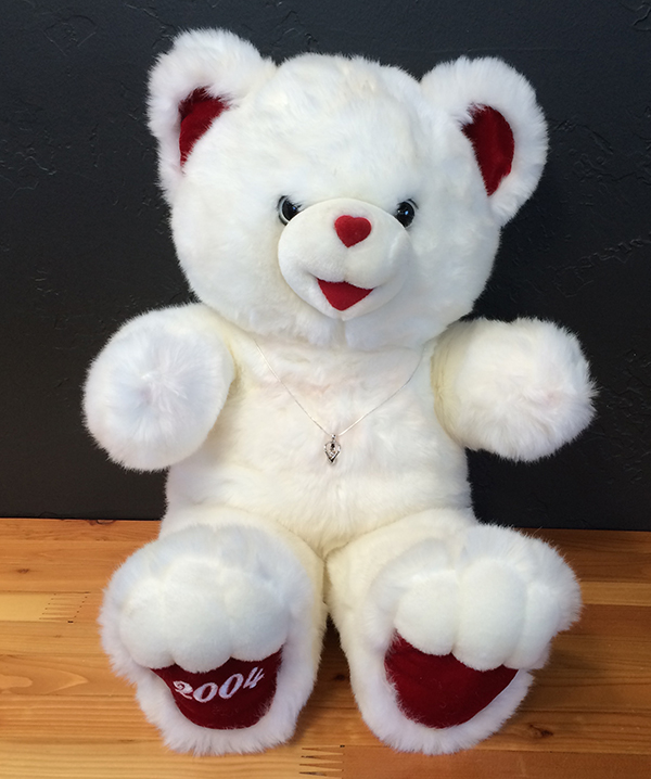 Teddy Bear displaying cremation jewelry